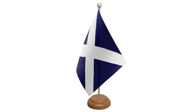 St Andrews (Navy Blue) Small Flag with Wooden Stand